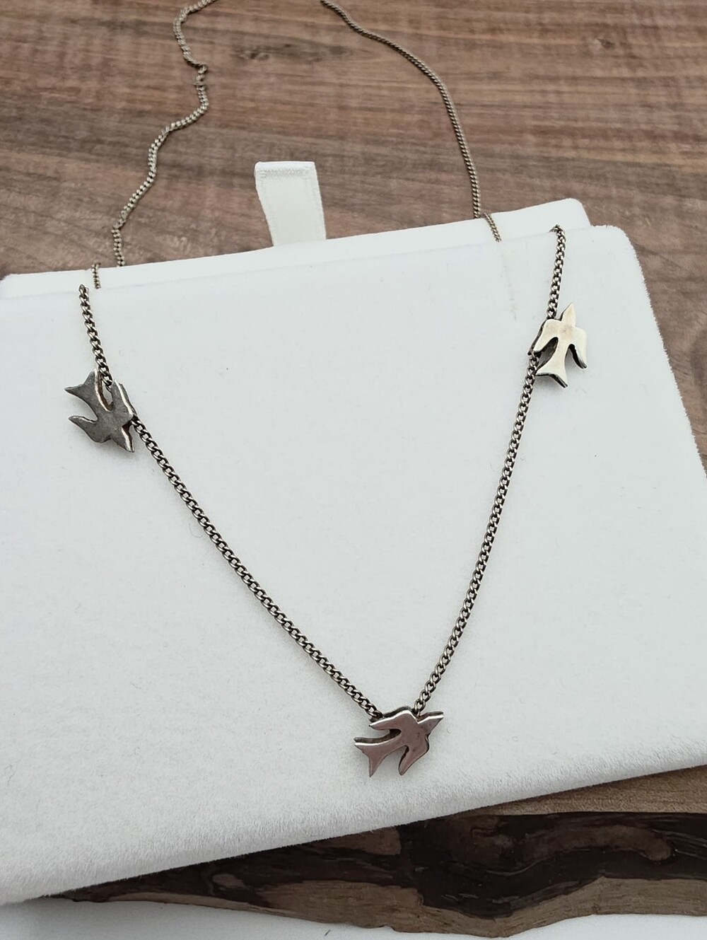 Rare 40s 50s 965 Taxco Mexico Minimalist Sparrow Bird Necklace Choker